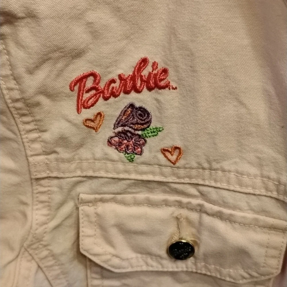 Barbie Pink Logo Tag Cotton Jean Jacket, Size: 10